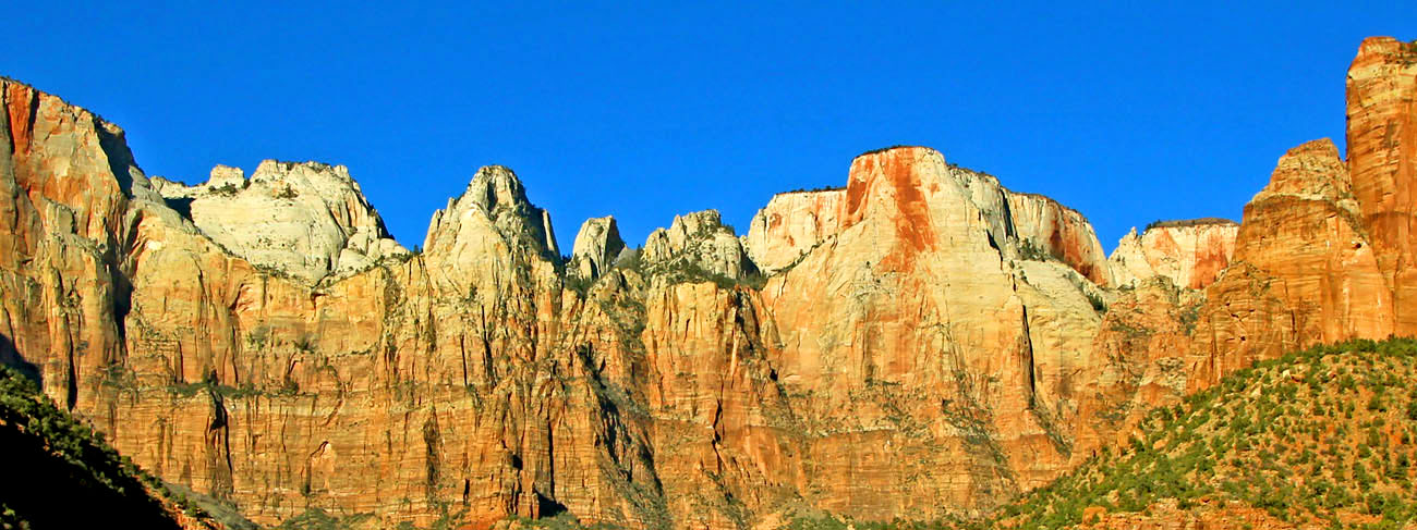 photo of towers of the virgin in Zion National Park